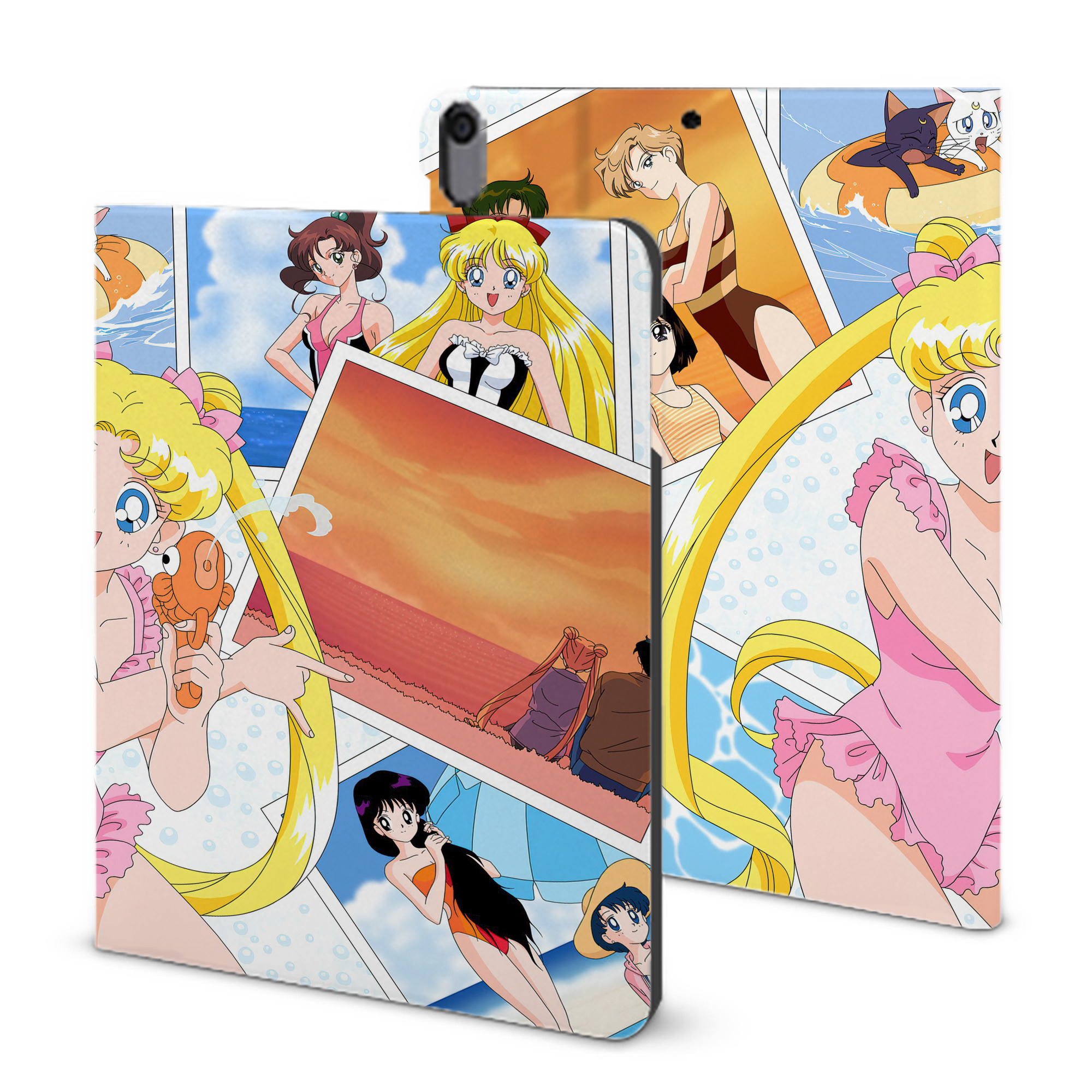 （画像用） 美少女戦士セーラームーン Sailor Moon IPad ケース ブック型 PUレザー TPU 耐衝撃 軽量 薄型 ペン収納なし 全面保護 IPad 各モデル対応
